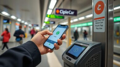 Ilustrasi penggunaan QRIS Tap untuk pembayaran cepat di transportasi umum