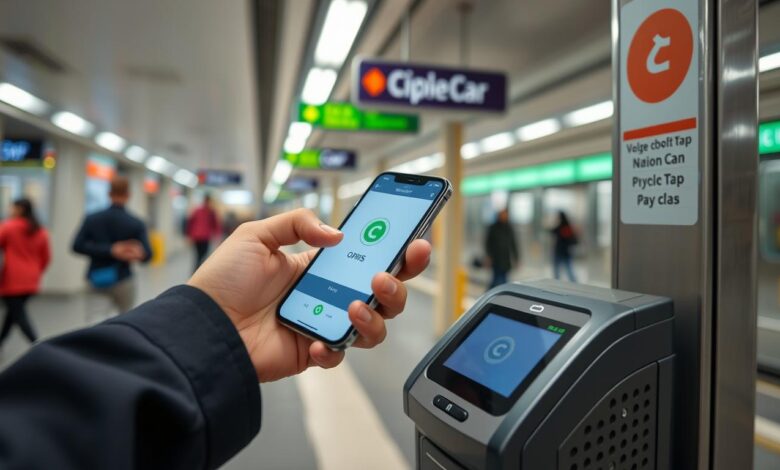 Ilustrasi penggunaan QRIS Tap untuk pembayaran cepat di transportasi umum