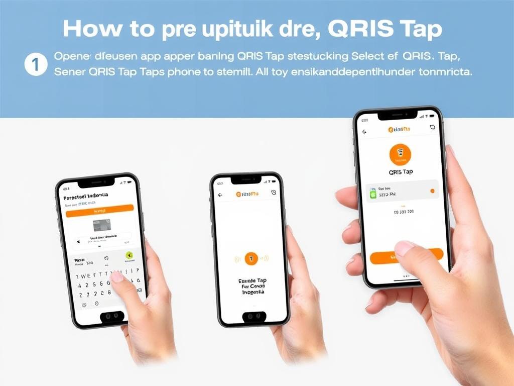 Langkah-langkah menggunakan QRIS Tap dengan ilustrasi visual Langkah-langkah menggunakan QRIS Tap dengan ilustrasi visual