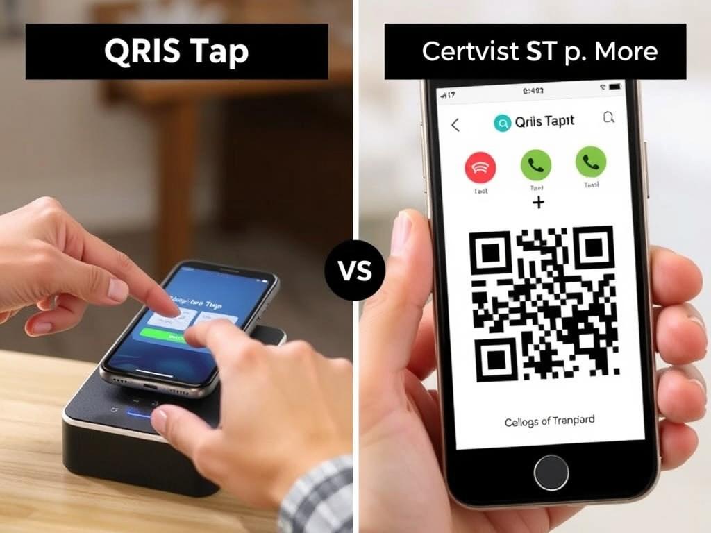 Perbandingan visual antara QRIS Tap dan QRIS konvensional